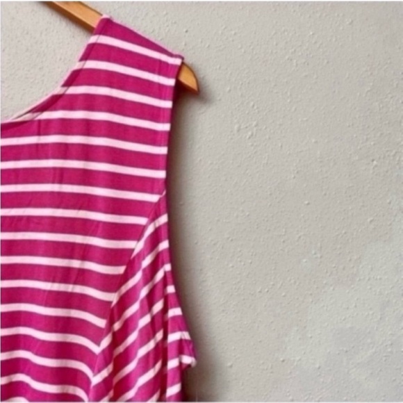 Plus Size Tessa Sleeveless Pink & White Striped Top - Picture 3 of 7